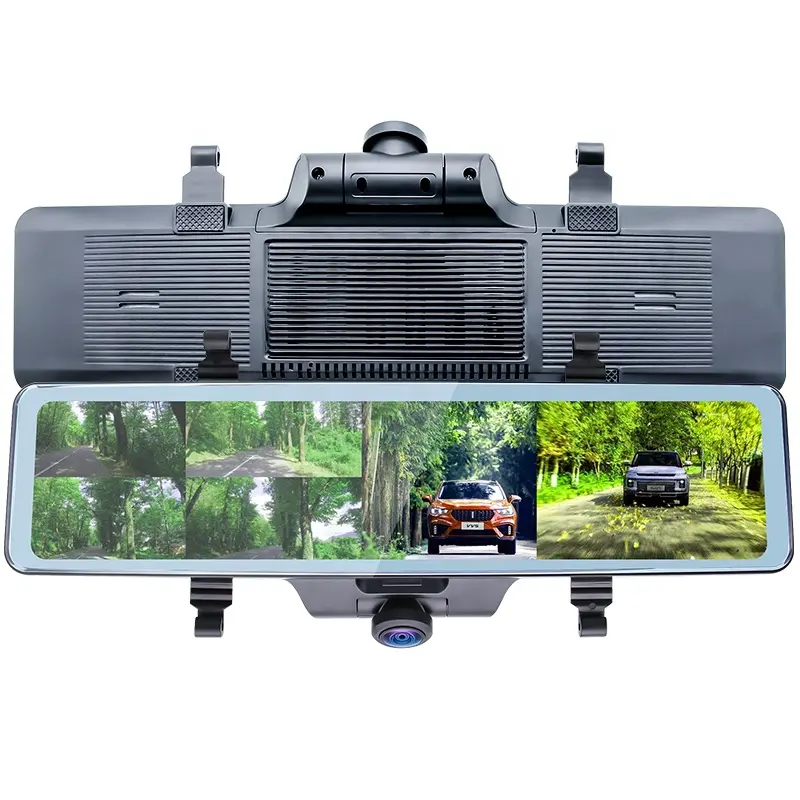 3 Cameras 360 Degree 3 Lens Car Dvr Dashcam 2k Dash Camera Rearview Mirror Video Loop Recording 360 Dashcam Panoramic Monitor