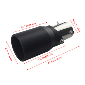 Stainless Steel Exhaust Tip Adjustable Universal Fit for <b>Car</b> SUV Single Rolled Exhaust Pipe Tip with Bolt-On - Product Image 2