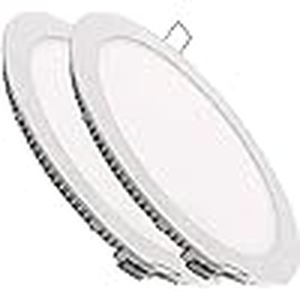 Panel LED Circular Delgado de 20W 6000K - Paquete de 2, Iluminación Eficiente y Difusa Ideal para Oficinas y Hogares. - Product Image 1