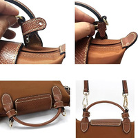 Bandoulière pour sac en cuir véritable Longchamp, couleur unie (ambre, marron clair, noir, bleu clair), sans perforation, résistante à l'usure, collection Printemps 2025