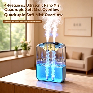 <span class=keywords><strong>Humidificador</strong></span> de Aire con Lámpara de Atardecer, Diseño Personalizado OEM, Ultra Silencioso, con Tanque de Agua Transparente de 1.5L y Vapor Cálido <span class=keywords><strong>para</strong></span> el Hogar - Product Image 2