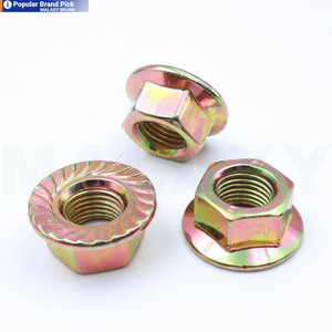 Tuerca de brida hexagonal dentada Malaxy DIN 6923 con cabeza hexagonal y acabado de zinc endurecido, tuercas hexagonales de seguridad con brida dentada - Product Image 1