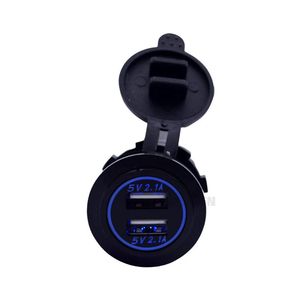 ซ็อกเก็ต<span class=keywords><strong>ชาร์จ</strong></span>ไฟในรถแบบ USB คู่15W วัสดุไนล่อนพร้อมฝาปิดกันน้ำสำหรับรถยนต์เรือรถจักรยานยนต์รถบรรทุก - Product Image 1