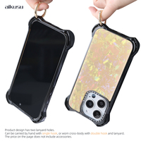 Étui de téléphone de luxe en acétate Aikusu, étui de téléphone portable en TPU pour iPhone 16 15 14 13 Pro Max