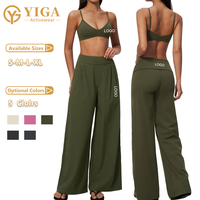 Pantalon de yoga évasé, soutien-gorge de sport blanc, pantalon droit, leggings taille haute, vêtements de sport personnalisés pour femmes