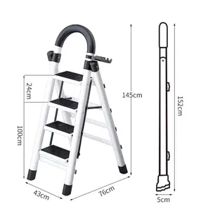 Haushalt Drei Vier Fünf Sechs Faltbare Stufens tahl leiter Verdickte Breite Anpassbare Logo Tragbare Leiter
