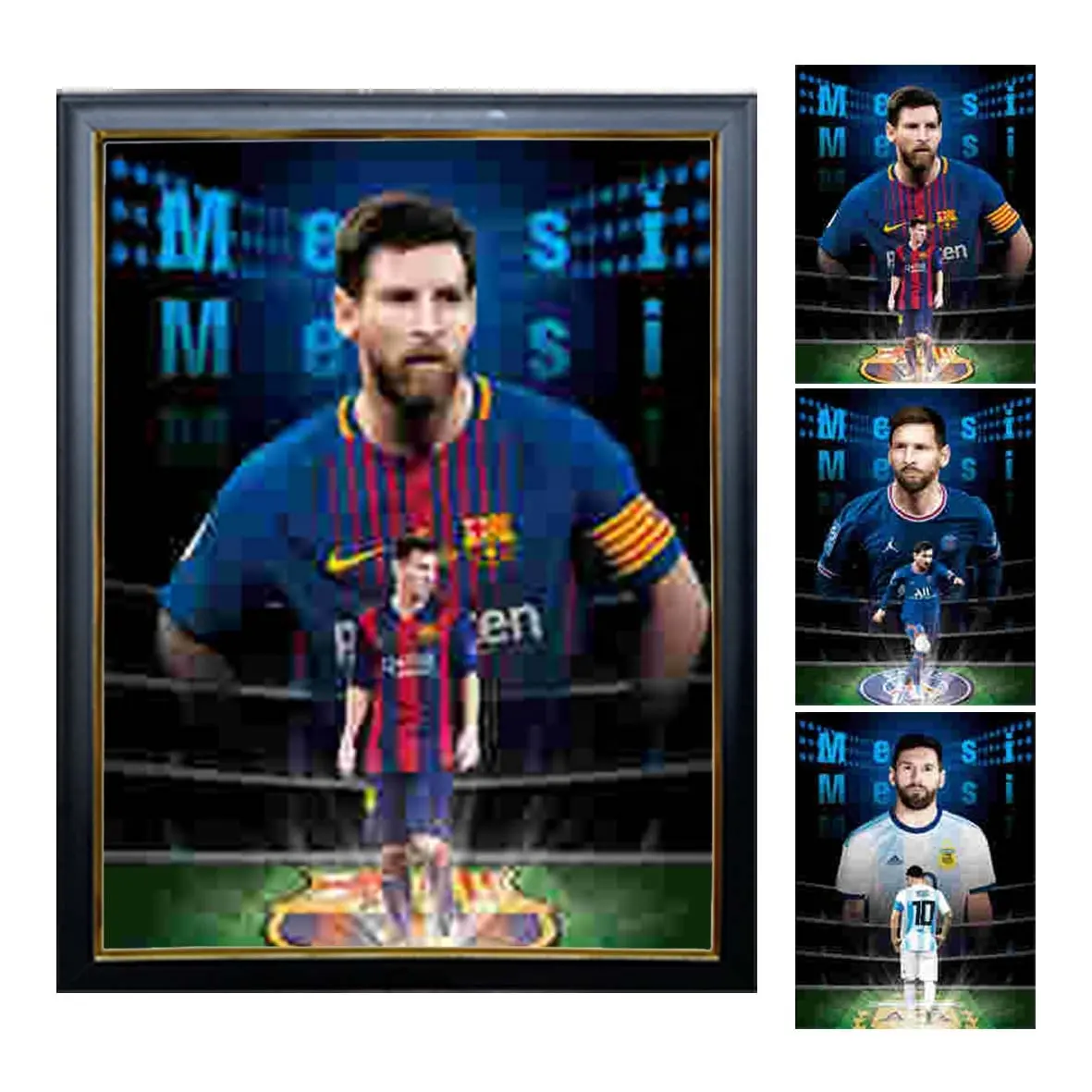 700 Designs Großhandel 3D dekorative Messi 3D Lentikular Poster Wand dekoration 3D-Druck Ändern Bild Fußball Poster