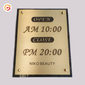 Brandnewsign piastra metallica molto popolare all'ingrosso ottone 3d piccolo metallo cartello da tavolo per ufficio/case/hotel - Product Image 1