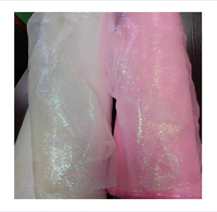 Polyester Nylon 10D 30D 70D Feu Teint Imprimé Organza Fantaisie Flocon De Neige Tulle Tissu Brillant Robe De Mariée Disponible En Mousseline De Soie
