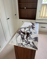 Dalles de marbre Calacatta Viola Marbre blanc naturel avec veines violettes pour dessus de table de sol de luxe Vanité et décoration intérieure