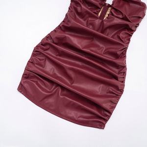 Vestido de Piel Sintética <span class=keywords><strong>Sexy</strong></span> y Elegante para Mujer, Ropa de Moda al por Mayor, Estilo Club, 2026 - Product Image 6