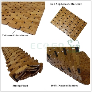 Le tapis antidérapant de salle de bain en bambou augmente la friction en toute sécurité - Product Image 6