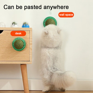 New Rotatable Catnip Ball Wall Sucker Lick Treat Toys Self-Licking Feature Teeth <strong>Cleaning</strong> Bite-Resistant Relieving <strong>Stuff</strong> for Pet - Product Image 2