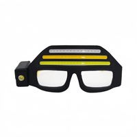 Lunettes LED rechargeables avec capteur de mouvement, projecteur COB à lumière rouge, phare USB-C orientable à 90 degrés, mains libres pour le camping, IP44, réglable