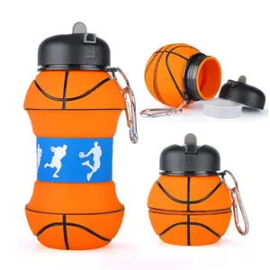 Bouteille d'eau de sport pliable sans BPA avec logo personnalisé avec couvercle en plastique PP style campagnard en stock pour adultes pour la rentrée scolaire