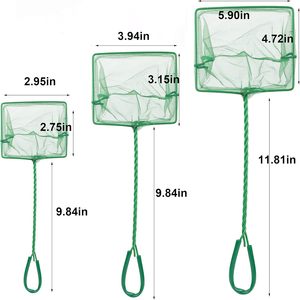 Aquariumvisnet-Fijnmazig Snel Vangnet-Nylon Visnet Met Lang Plastic Handvat Geschikt Voor Aquariumgroen - Product Image 3