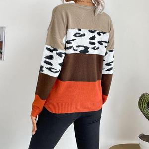 Nuovo Maglione Invernale da Donna con Stampa <span class=keywords><strong>Leopardata</strong></span> e Inserti Lavorati a <span class=keywords><strong>Maglia</strong></span>, Taglie Grandi - Product Image 6
