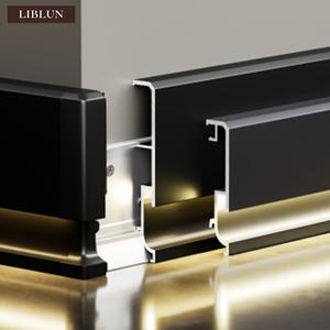 Profilé en aluminium pour plinthe, vente en gros du fabricant, noir, montage mural, bande lumineuse LED d'angle, plinthe de sol, <span class=keywords><strong>cuisine</strong></span>, salon - Product Image 2