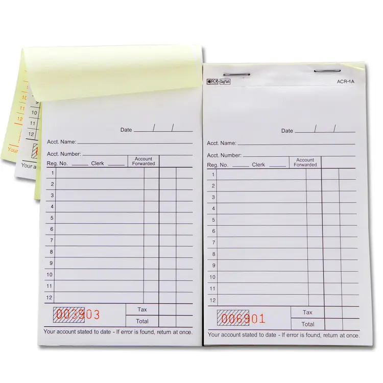 Настраиваемый клиентский карбонизированный Печатный образец счет-фактура NCR/карбонизированный заказ для покупателей