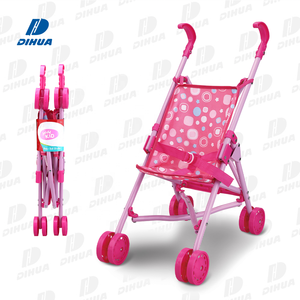 Jeux de rôle Filles Rose Poupée Chariot Pretend Play <span class=keywords><strong>Jouet</strong></span> en métal Poussette de poupée pliable de haute qualité pour enfants, Baby Push Toy Car - Product Image 1