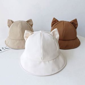 หมวกบักเก็ตทรงชาวประมงลายการ์ตูนหูแมว สีพื้น ผ้าขนสัตว์ 100% ปัก 3 มิติ คุณภาพสูง สำหรับใส่ลำลอง งานปาร์ตี้ ท่องเที่ยว - Product Image 5