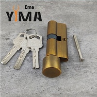 Universel 70MM simple ouverture porte en bois serrure cylindre noir cuivre clé antivol bouton serrure cylindre matériel en gros pour