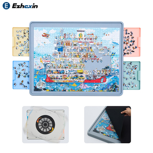 Plateau de <span class=keywords><strong>puzzle</strong></span> rotatif avec tiroirs et couvercle, <span class=keywords><strong>table</strong></span> de <span class=keywords><strong>puzzle</strong></span> tournante pour adultes, Lazy Susan améliorée, plastique ABS léger - Product Image 1