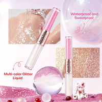Fard à paupières liquide en gros double embout scintillant nacré bicolore longue tenue pour femmes