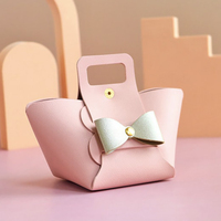 Boîte cadeau en cuir PU, sac à main de faveur de mariage, forme créative pour cadeau, emballage de boîte de bonbons dragées