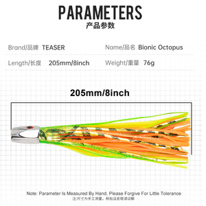 Hochwertiger Soft Fishing Köder Salzwasser Octopus Metall Troll ing Köder Großwild Angeln <span class=keywords><strong>Marlin</strong></span> Thunfisch Troll ing Köder - Product Image 2