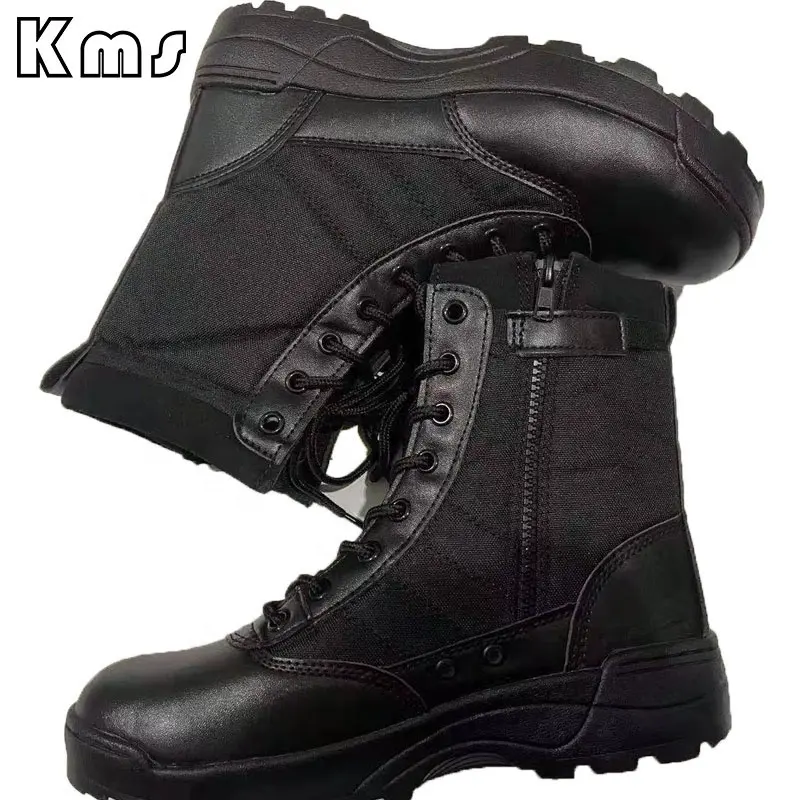 KMS Customize Hot Sale Black Outdoor Waterproof Hiking Tactical tactical shoes Black Combat training Boots for men desert shoes