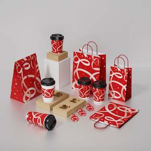 Sac en papier pour emballage de thé au lait de couleur et de taille personnalisées, sacs en papier cadeau pliables, sac en papier kraft pour café - Product Image 5