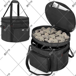 Bolsa de Almacenamiento para Fogata de Camping de Doble Capa de 19 Pulgadas, Bolsa de Almacenamiento para Parrilla de Barbacoa Impermeable de Tela Oxford - Product Image 1