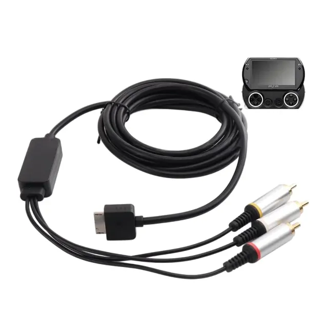 AV Cable for PSP GO 3M Audio Video Synchronous Output Cord Adapter with Capacitor and Resistor RCA Line for PSP GO Console