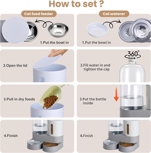 Tempat Makan dan Minum Otomatis Stainless Steel, Dispenser Air Gravitasi, Set Tempat Makan dan Minum dengan Mangkuk Makanan Hewan untuk Hewan Peliharaan Kecil dan Sedang - Product Image 5