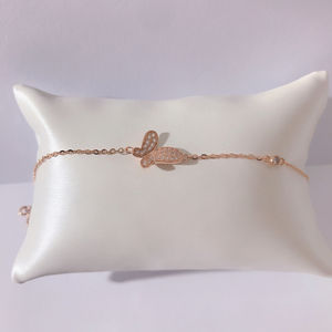 New Arrival Custom 18k Pure <b>Gold</b> Butterfly <b>Charms</b> Chain 18k <b>Gold</b> Chunky <b>Bracelets</b> Fine Jewelry <b>Solid</b> 18k <b>Gold</b> for Women - Product Image 3