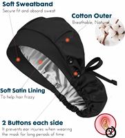 Topi Scrub Satin Klasik untuk Wanita, Model Kuncir Kuda, Bahan Katun, dengan Kancing, Pita Penyerap Keringat, Ikat Elastis, Topi Perawat Bedah