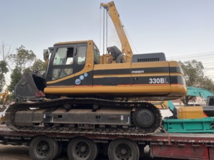 Excavadora de cadenas 330BL de 34 toneladas con motor Kawasaki, orugas amarillas y negras, equipo de construcción - Product Image 4
