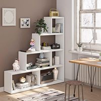10 étagères bibliothèque, étagères bibliothèque d'angle en forme de L autoportantes, bibliothèques à 6 cubes en escalier, 5 étagères bibliothèque de rangement en bois
