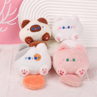 Porte-clés en peluche chat mignon, breloque de sac douce et moelleuse, pendentif animal brodé, décoration de sac à dos, cadeau d'anniversaire pour femmes et filles