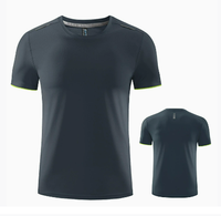 Kaos Lari Pria 150g Marathon Bernapas Cepat Kering untuk Musim Panas, Kerah Bulat Longgar dengan Desain Kasual Logo Kustom Cetak Solid
