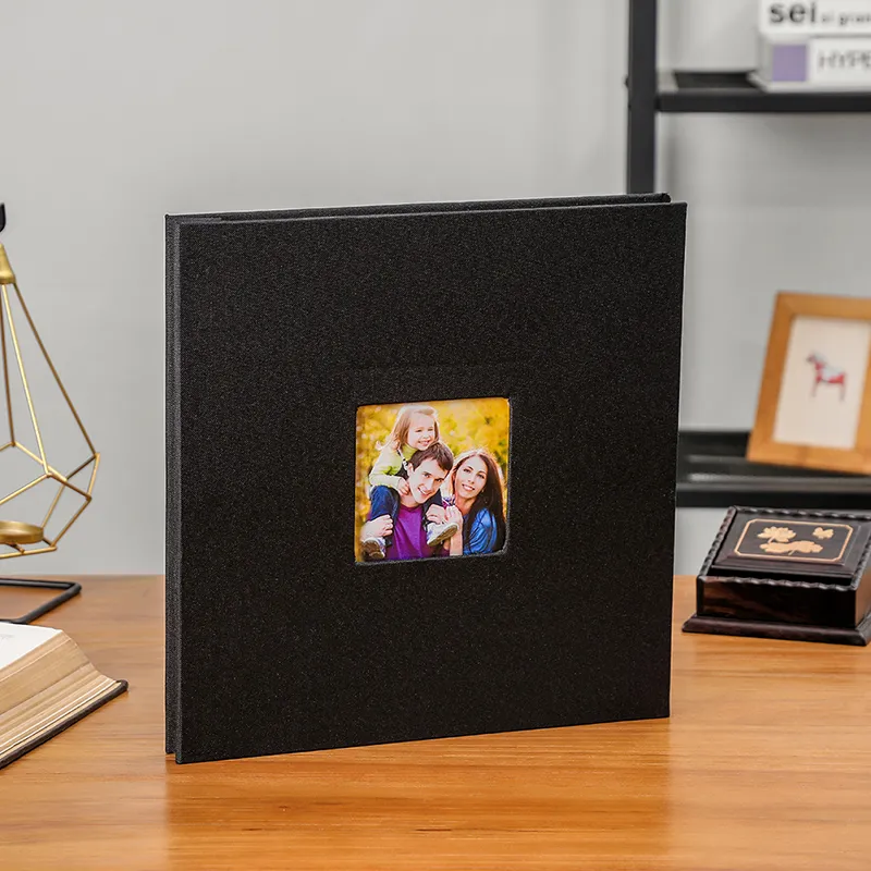 Черный Чехол DIY Leatherine Book фоторамки Свадебный фотоальбом связанный 4R 200 Карманы Чехол Материал Место происхождения модель Kcrafts