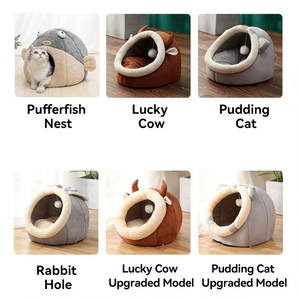 Lit pour chat chaud d'hiver, maison pour animaux <span class=keywords><strong>de</strong></span> compagnie, <span class=keywords><strong>coussin</strong></span> confortable pour chaton, tente pour chat, lit pour petit chien, lavable, grotte pour chat, fournitures pour animaux <span class=keywords><strong>de</strong></span> compagnie - Product Image 4