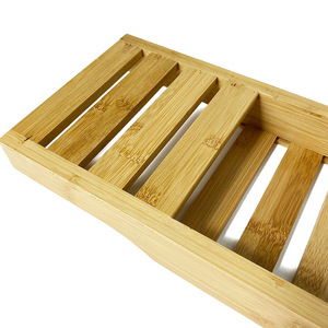 Étagère de bain en bambou avec porte-savon et porte-serviettes pour salle de bain - Product Image 3