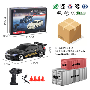 Vente en gros 1/64 2.4G Mini voiture de <span class=keywords><strong>course</strong></span> 4WD Drift Rc Voiture télécommandée pour enfants Jouet véhicule avec lumière LED Hobby pour garçons 15 km/h - Product Image 6