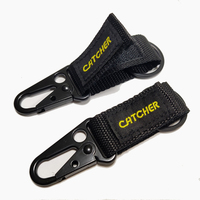 Porte-clés en polyester personnalisé en gros avec autocollant magique velcro et crochet d'aigle tissé logo étiquette porte-clés
