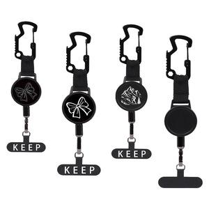 New cross-border multi-functional bottle opener keychain mobile phone anti-loss buckle badge scroll steel wire rope <b>bow</b> - Product Image 1