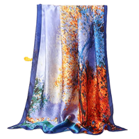 Châles longs imprimés floraux en mousseline transparente pour femmes, écharpes et étoles pour robes de soirée, couleurs profondes pour l'automne