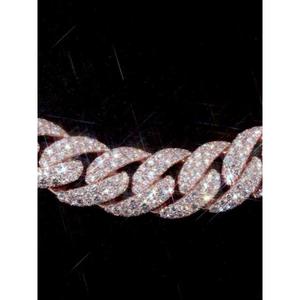 Cadena de Eslabones Cubanos de Moissanita de Lujo en Plata de Ley 925 Bañada en Oro para Moda Hip Hop y Streetwear - Product Image 4