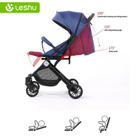 Poussette bébé pliable portable avec rotation libre de 360 degrés pour les nouveau-nés